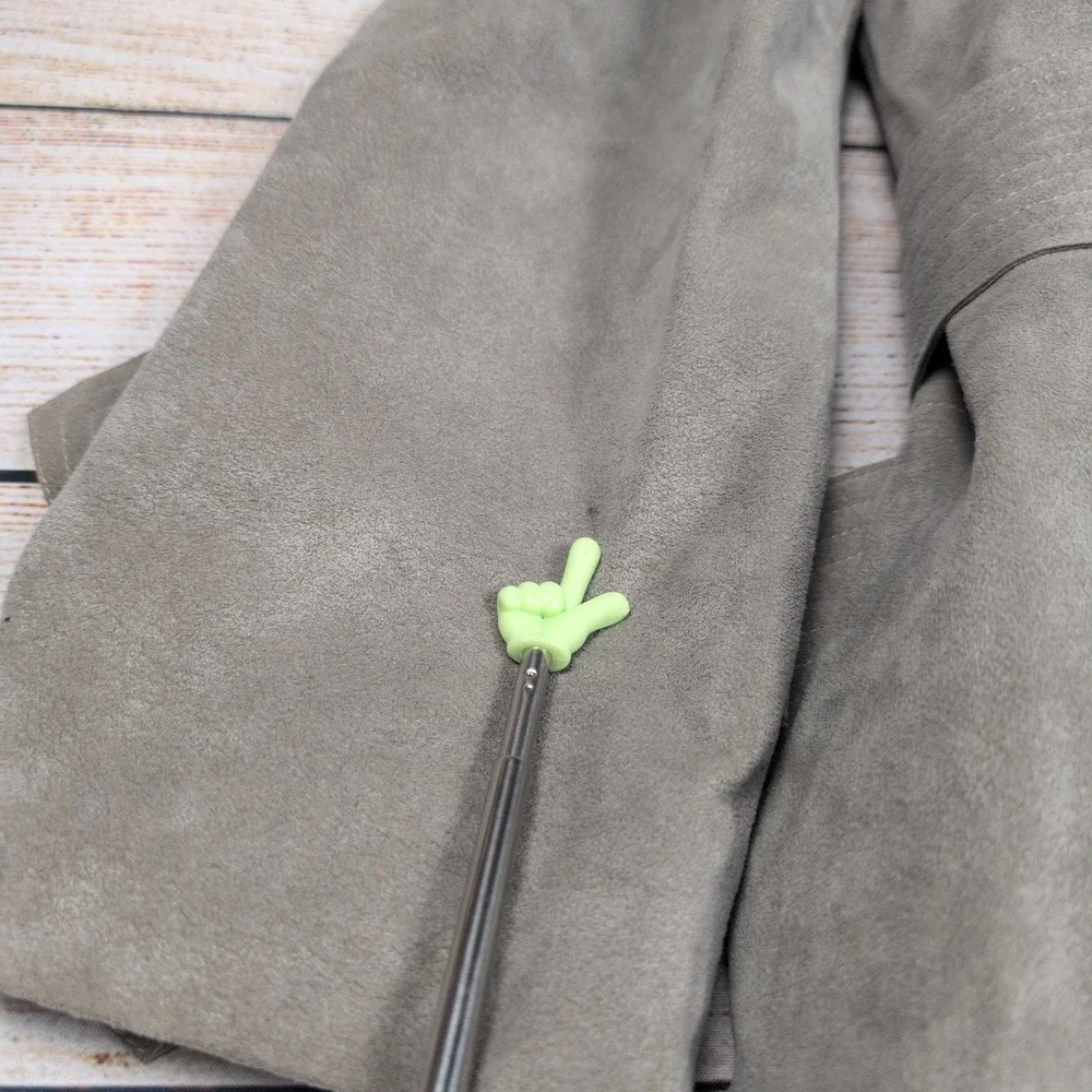 Vintage Sabrina‎ Hand-moor Chicago Faux Suede Gray Trench Coat - Size 6